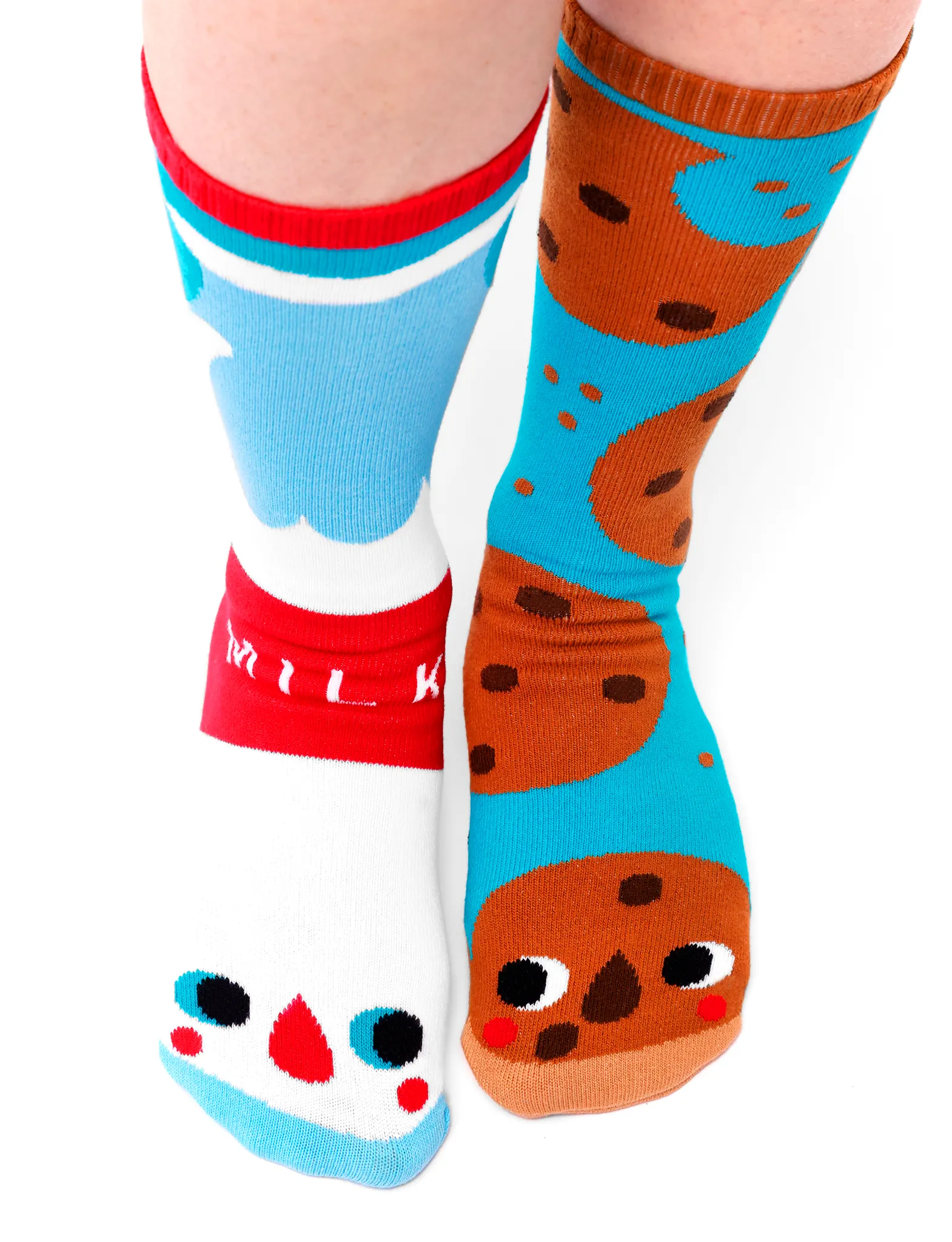 Milk and Cookies Mismatched Socks - A Sweet and Sustainable Treat - Adult