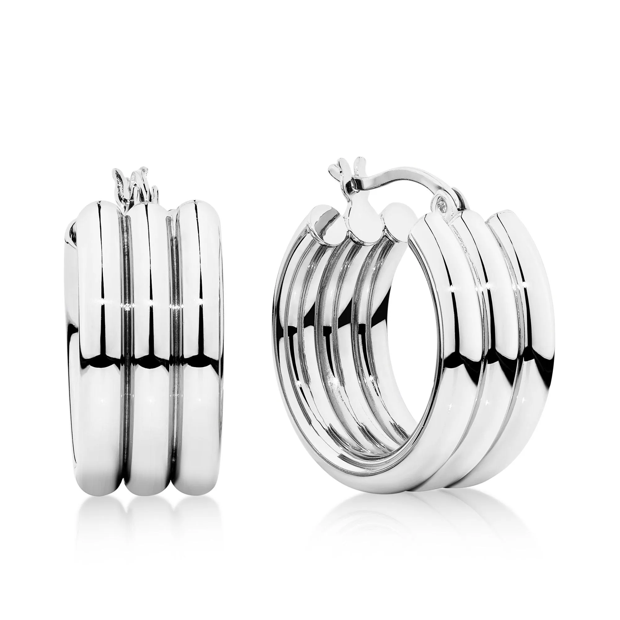 Multiple Hoop Earrings in Sterling Silver