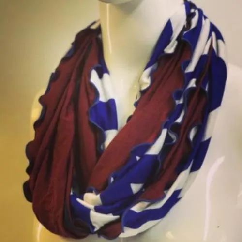 Orange and Oatmeal Stripe Eternity Scarf