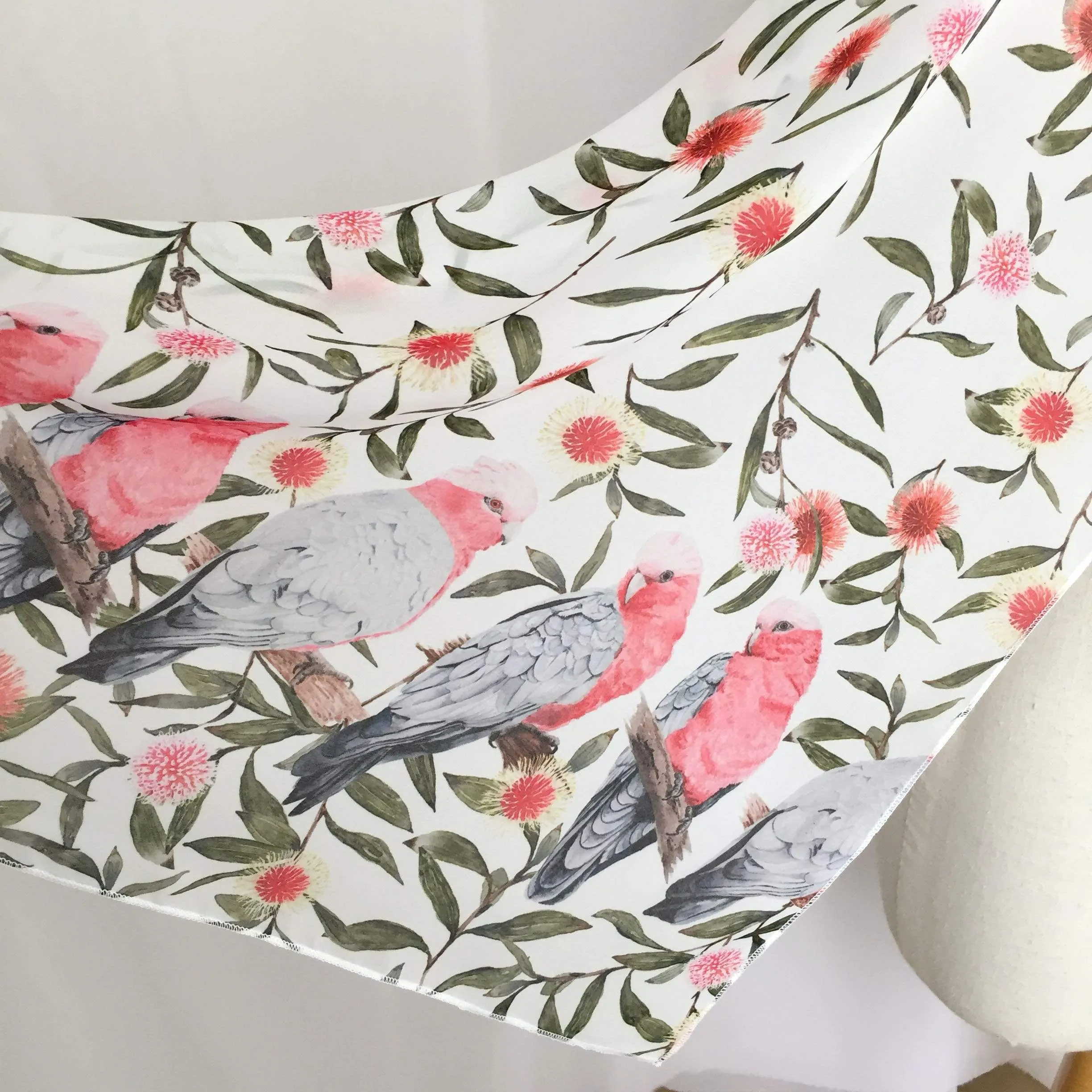 Pink and Grey Galah Scarf