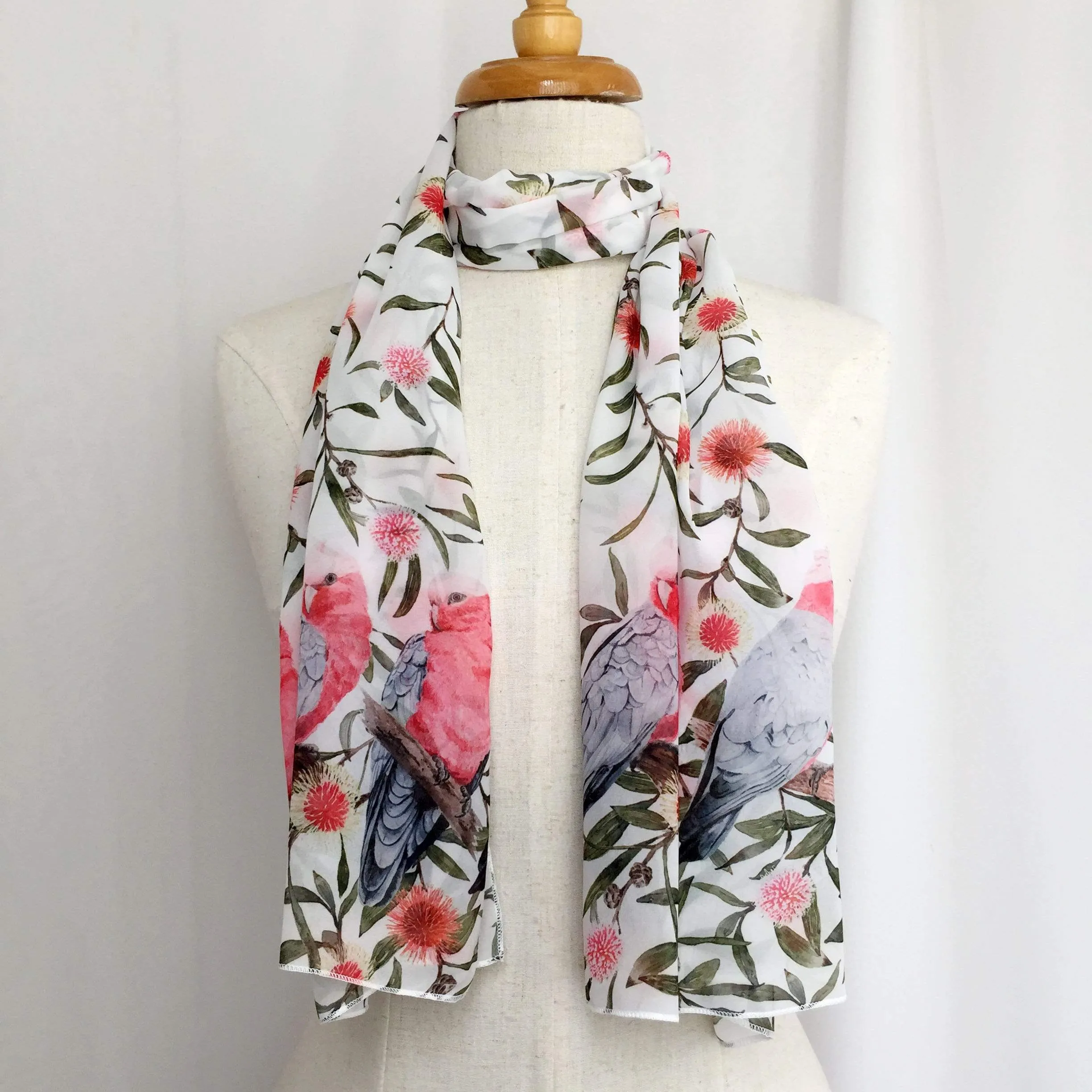 Pink and Grey Galah Scarf