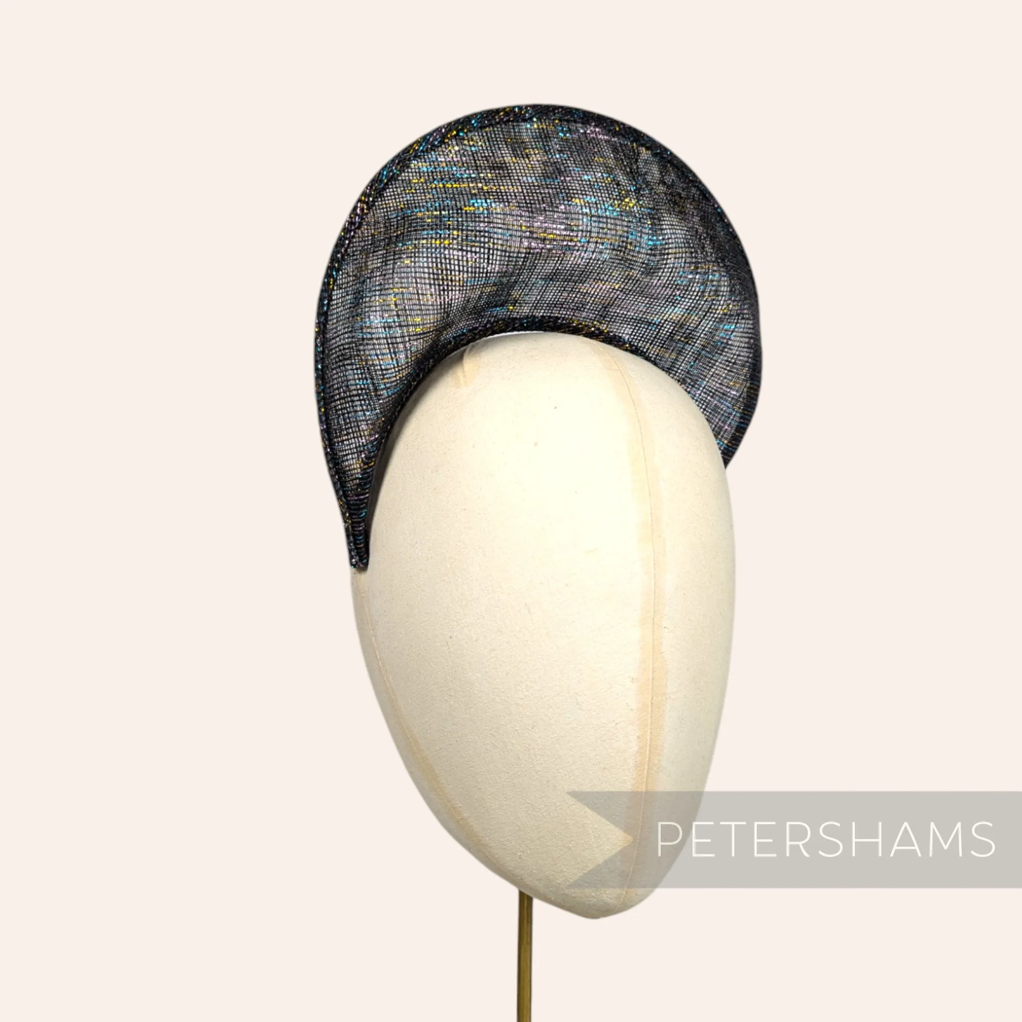 Rainbow Lurex Halo Crown Sinamay Fascinator Hat Base