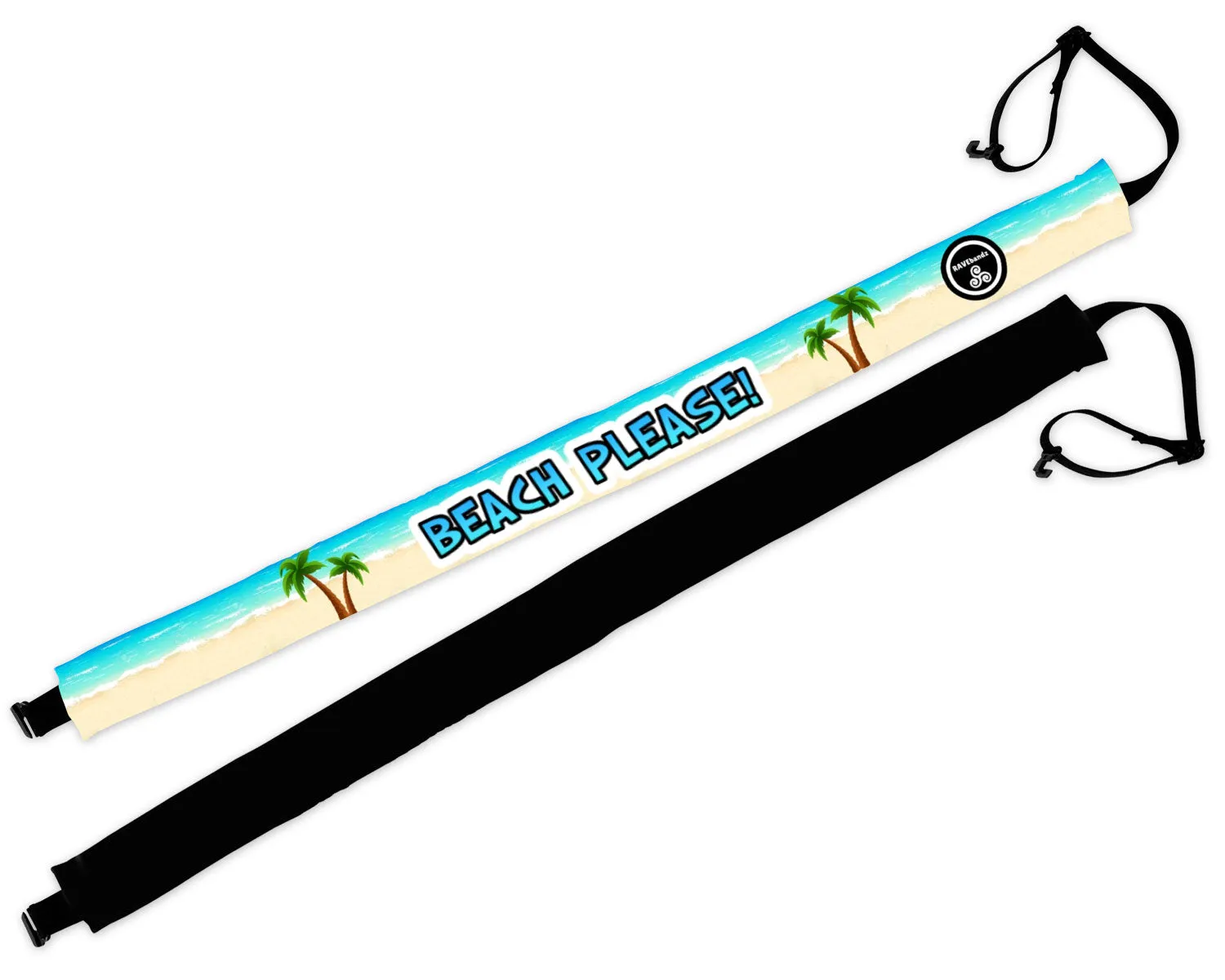 RAVEbandz Adjustable Headbands Slogans - (Beach Please!)