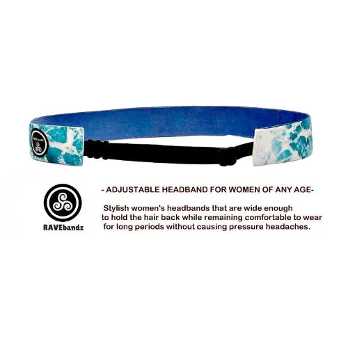 RAVEbandz Adjustable Non Slip Headbands - (Shark Bait)