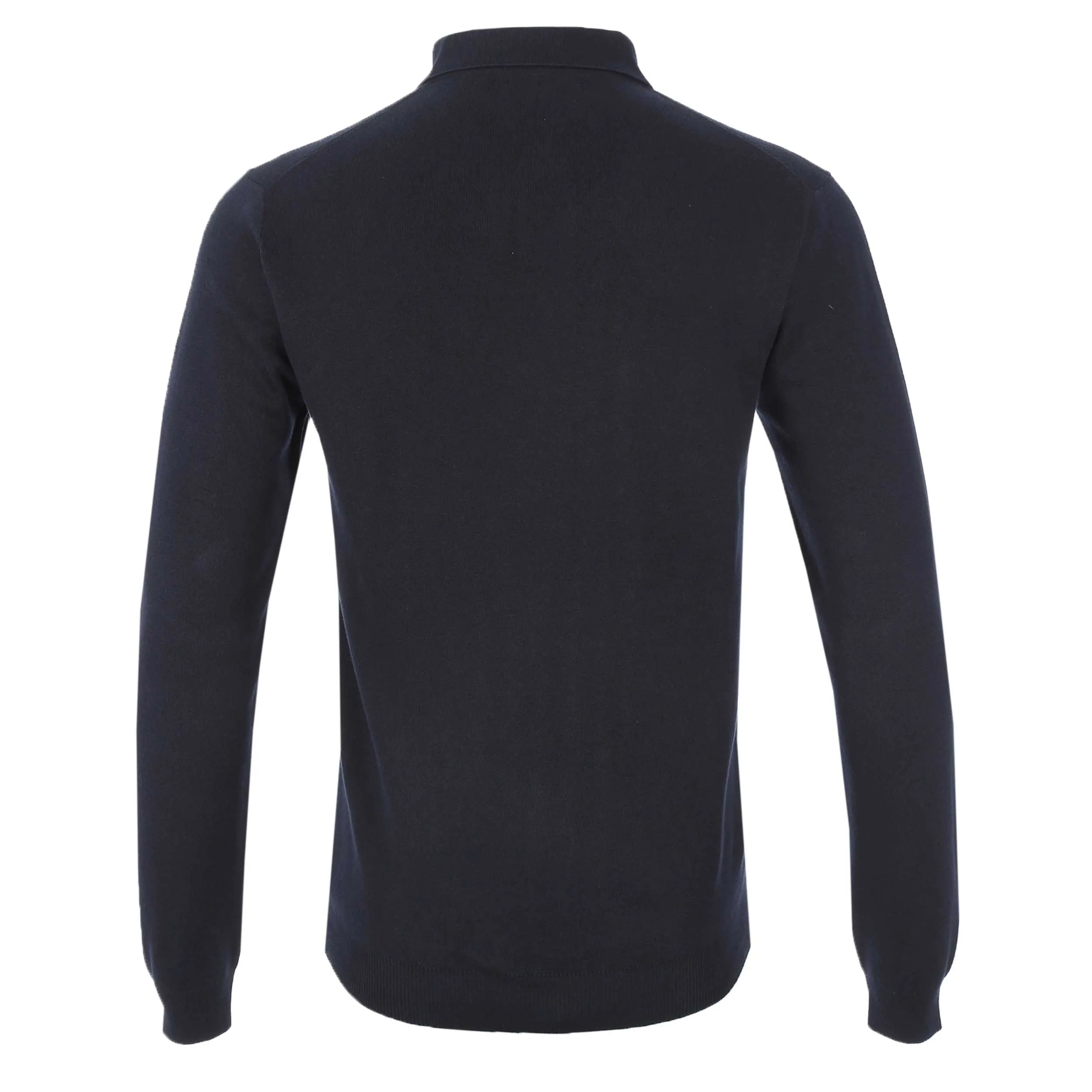 Remus Uomo Chunky 3 Button Knitted Polo Knitwear in Navy