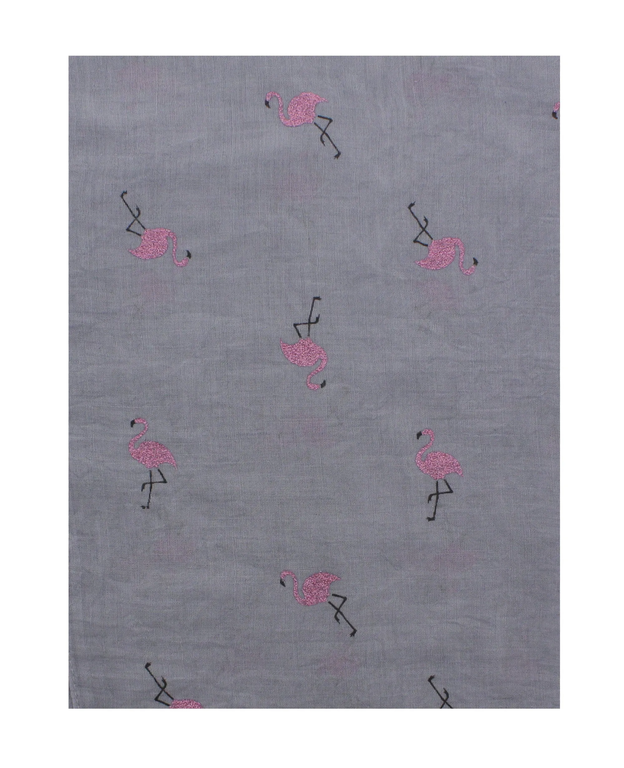 Scarf with Glitter Flamingoes