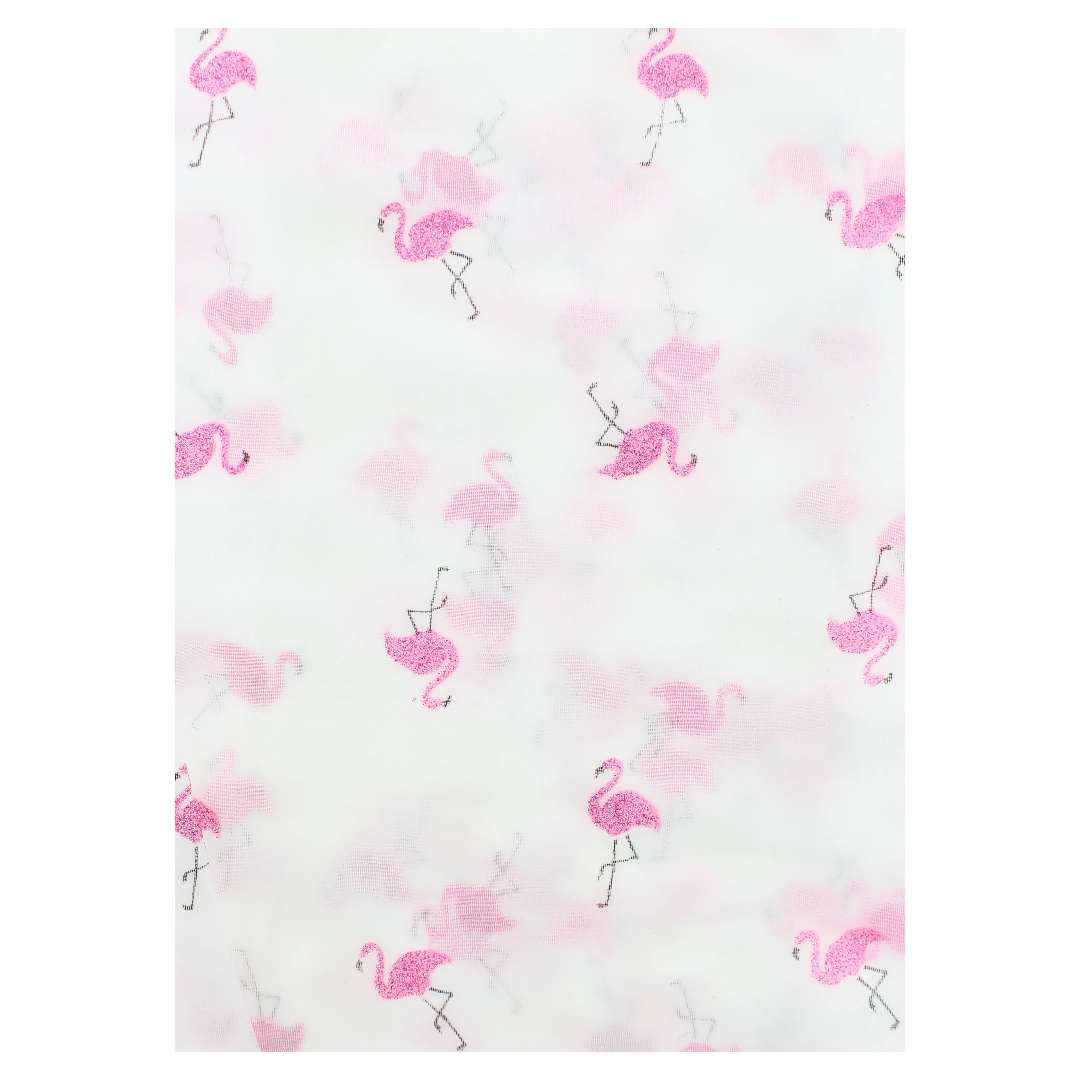 Scarf with Glitter Flamingoes