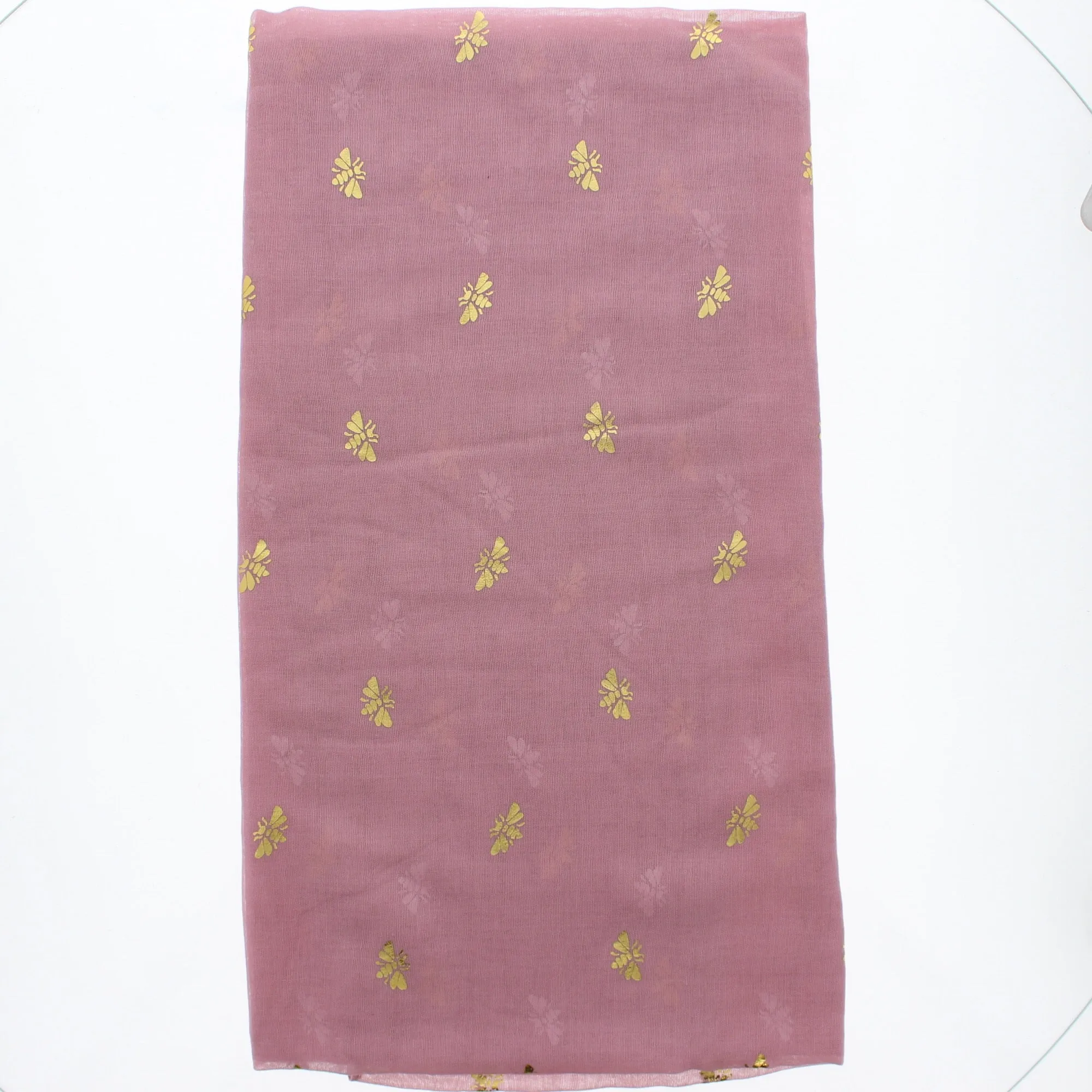 Scarf with Gold Foil Bees