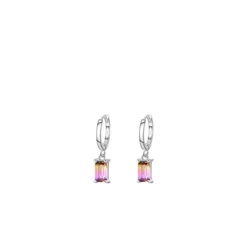 Stylish S925 Sterling Silver Watermelon Tourmaline Earrings for Women