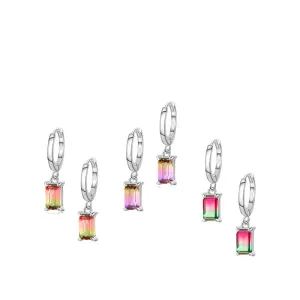 Stylish S925 Sterling Silver Watermelon Tourmaline Earrings for Women