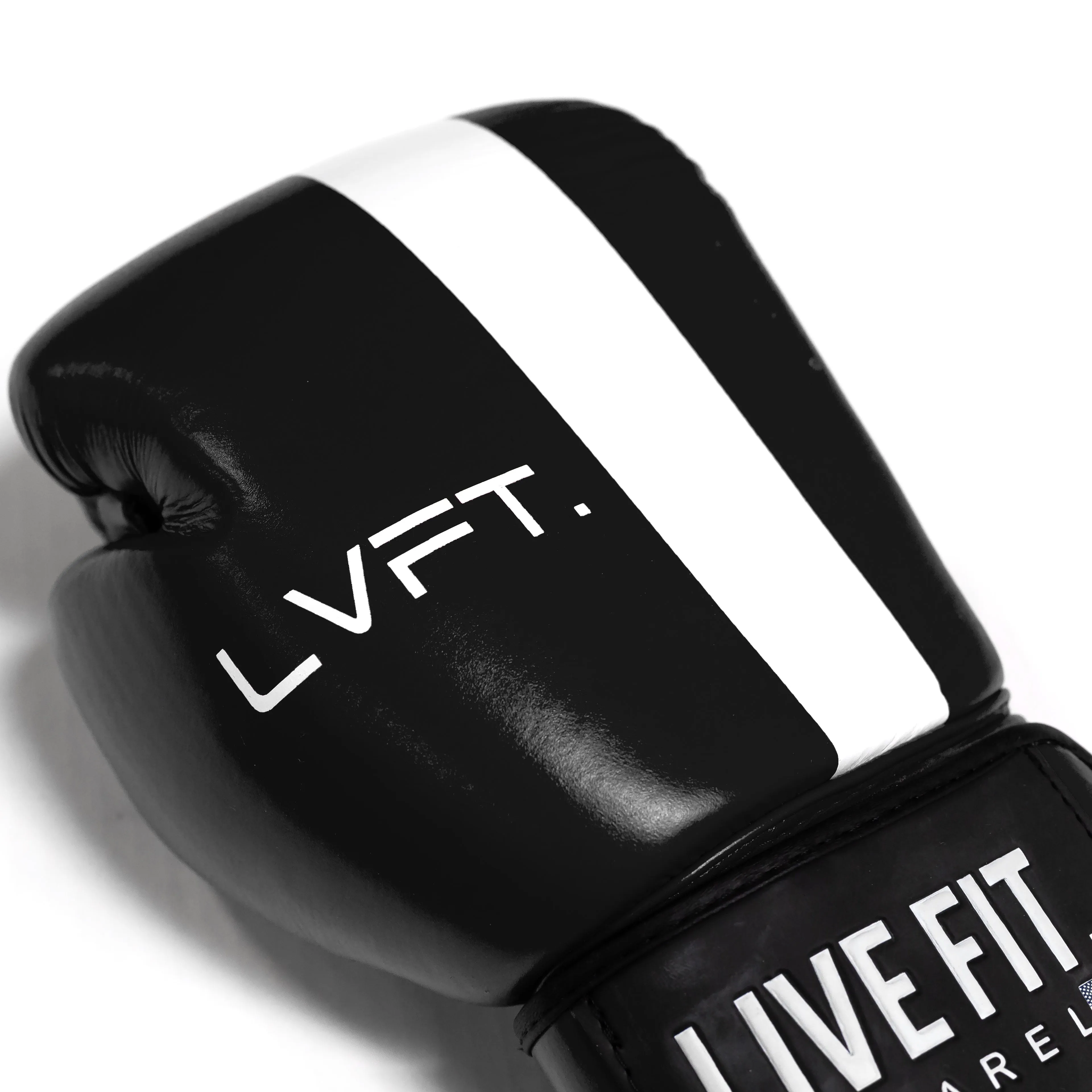 Thai Boxing Gloves- LVFT Stripe- Black