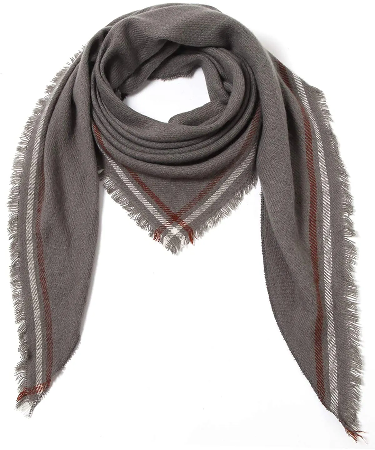 Women's Long Silky Cashmere Feel Triangle Wrap Shawl