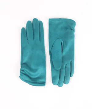 Womens Teal Suede Gloves